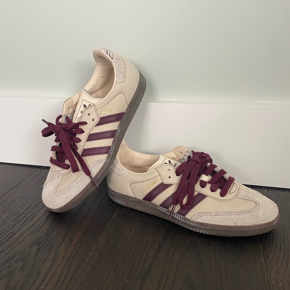 Adidas Samba Wonder White/Maroon Sneakers Retro Style